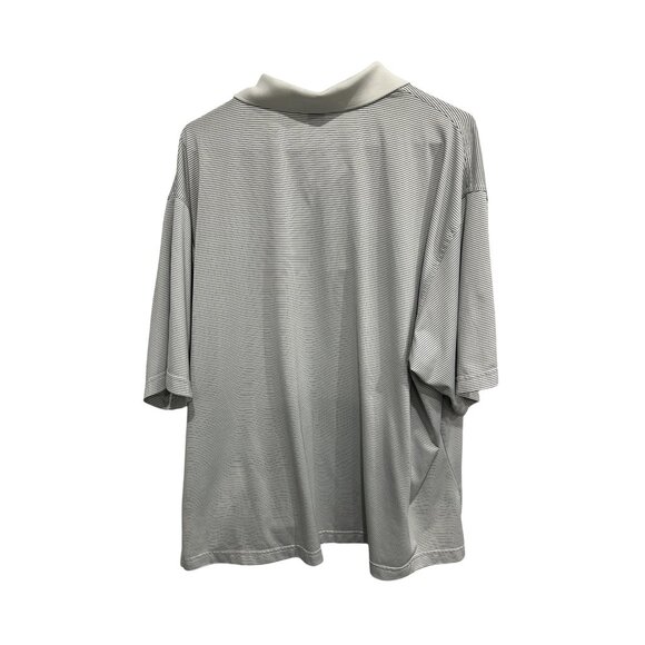 Byron Nelson Eleven Straight Striped Polo Shirt Sz XXL White Gray - Picture 2 of 8